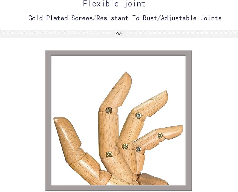 yangjietf Mannequin,Mannequin Hand,Hand Model,Hand Mannequin for Nails,Drawing Mannequin,Wooden Hand,Wooden Mannequin,Wood Hand,Hand Model for Drawing,Female Hand of Right. - Image 4
